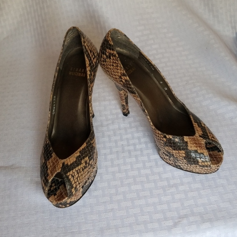 Stuart Weitzman Python Platform Heels